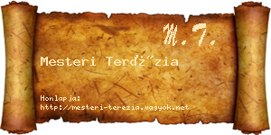 Mesteri Terézia névjegykártya