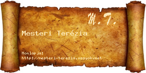Mesteri Terézia névjegykártya